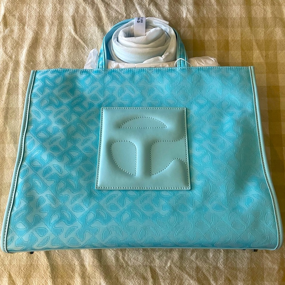NWT TELFAR Jacquard Shopper - Medium - Pool Blue